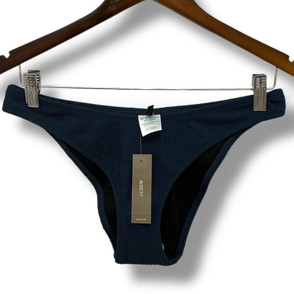 139 J.Crew | NWT Women’s Bikini Bottom Textured Dark Navy (size S) - Picture 1 of 12